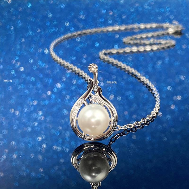 Cao Shi Baroque Pendant Necklace: Geometric Design with Artificial Pearl for Women