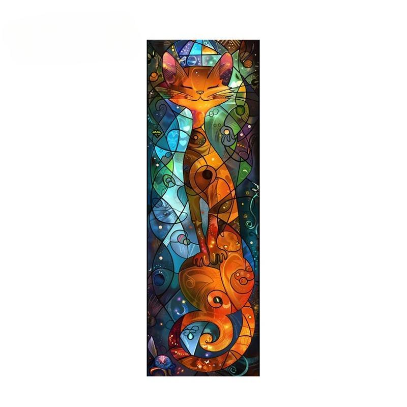 

European Retro Church Window Film Self-Adhesive Creative Cat Art Painting Stained Glass Film Home Decor Privacy Stickers 40x120cm