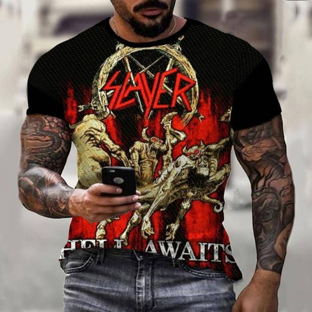 3D Printing T-Shirt Demon Weird Top Street Men's T-Shirt Skull O Neck Fashion Men's Top Short Sleeve Summer Men T-Shirt