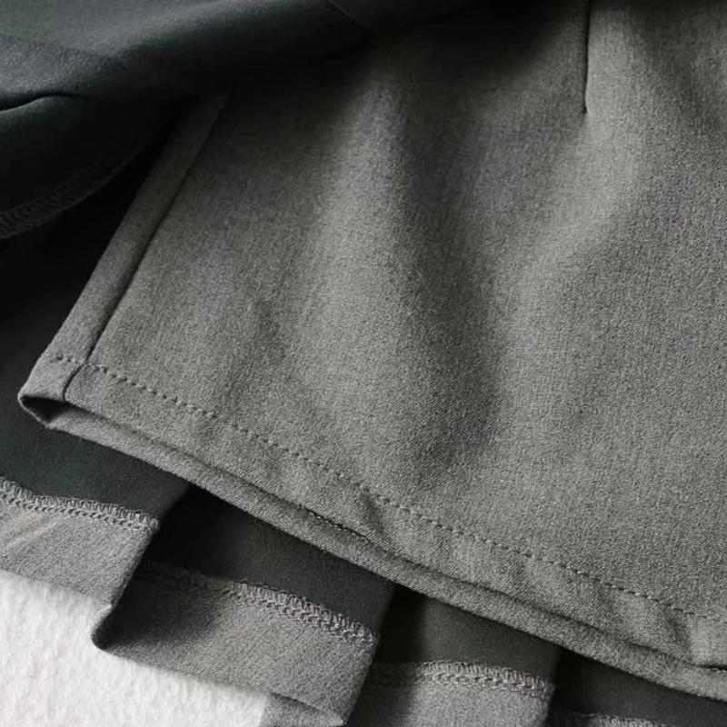 High-Waisted Short Front Long Back Anti-Slip A-Line Pleated Skirt Umbrella Skirt Tennis Skirt