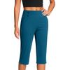 Pantalones de Moda para Mujer de Color Sólido con Bolsillos con Botones y Bajos Divididos Cintura Alta Deportes Yoga Casual Pantalones Recortados