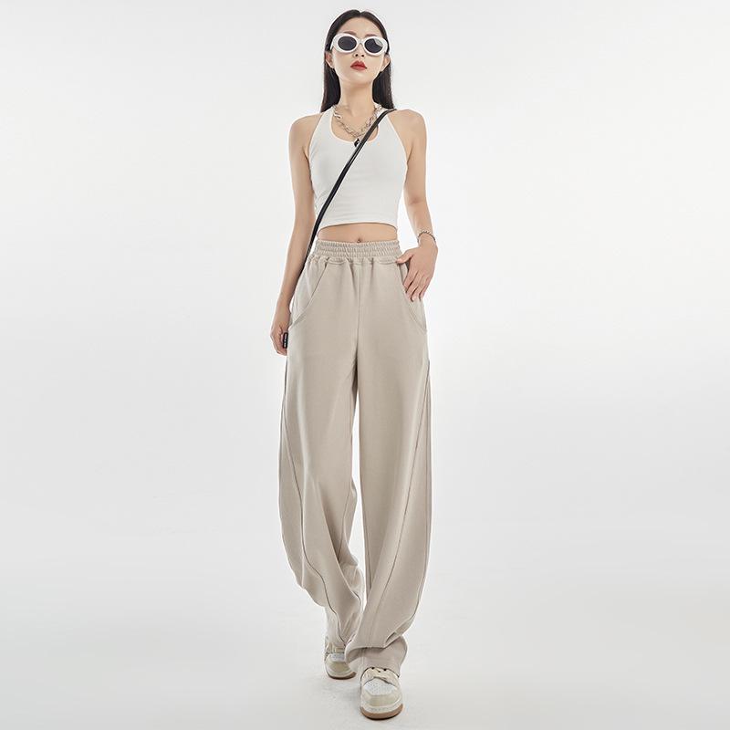 2025 Women's Spring/Autumn Straight Leg Loose Sweatpants - Pear-Shaped, Wide-Leg Casual Banana Pants.