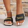 New Rhinestone Flat One-shoulder Shoes for Women Light and Casual Beach Flip-flops