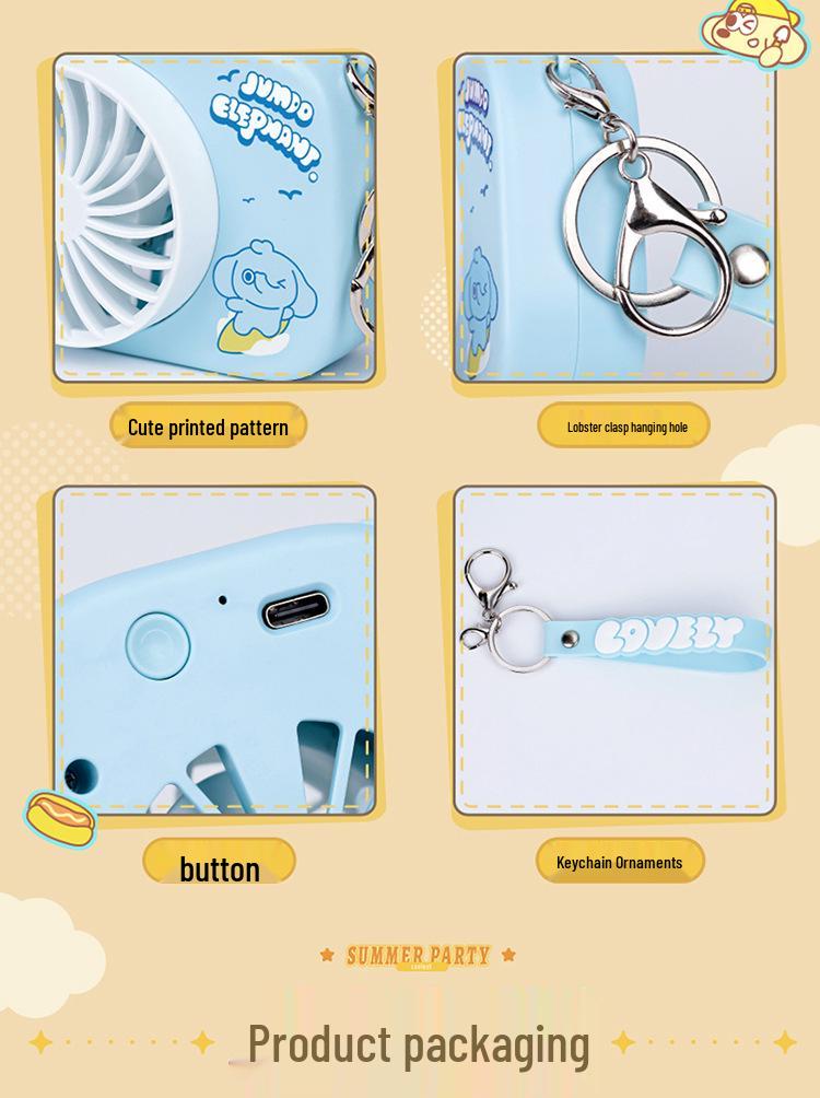 Dopamine Cute Mini USB Rechargeable Handheld Fan for Kids & Students