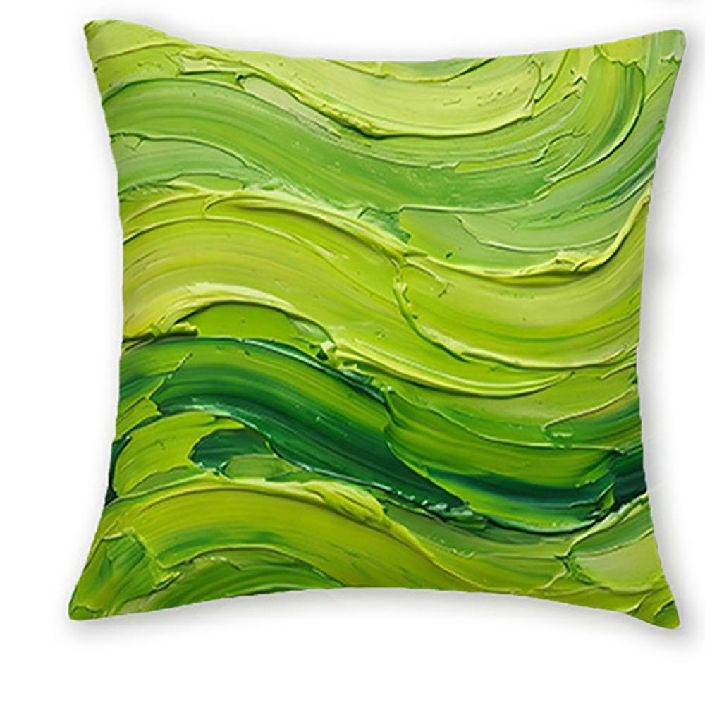 1/4 stuks Limegroen Impasto Abstracte Golf Kussenhoes Huisboerderij Buiten Decoratie Kussenhoes 45x45cm