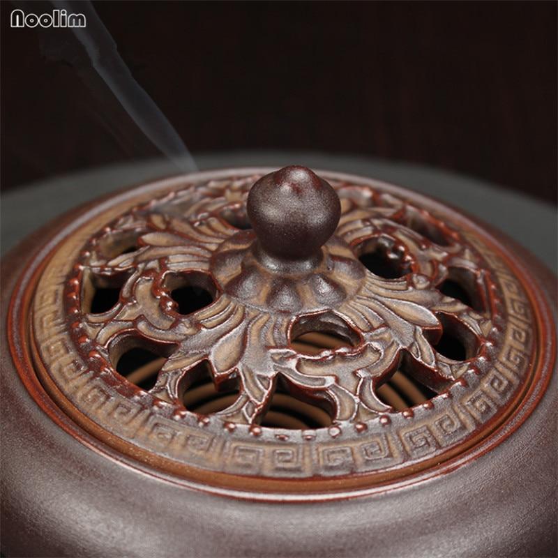 Retro Keramik Weihrauch Brenner Vintage Tragbare Aroma Räuchergefäß Buddhismus Weihrauch Halter Wohnkultur