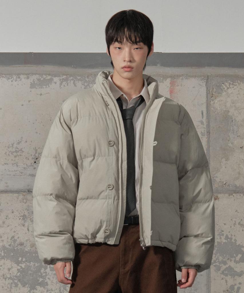 SECONDMONO Double Adjust Button Short Padded Jumper [Beige]_Sejp005Beige