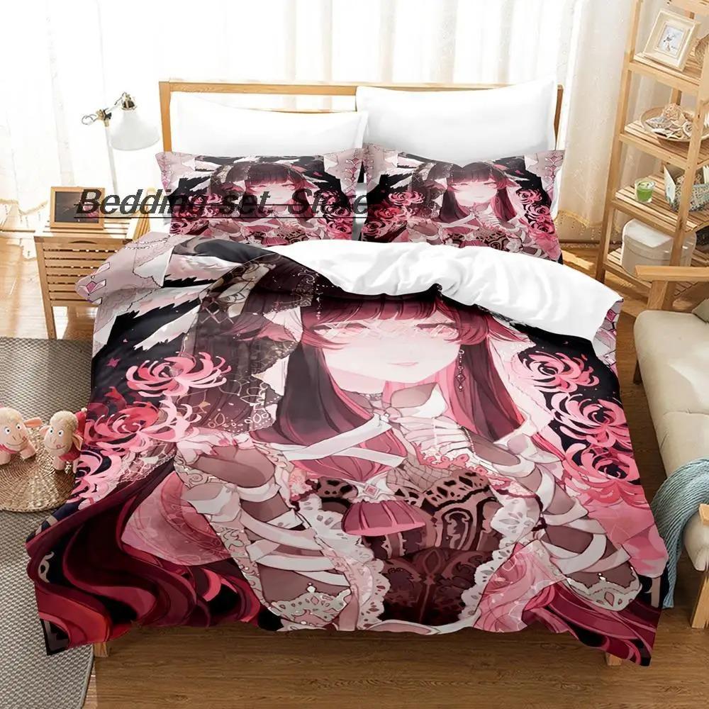 Game Genshin Impact Columbina Bedding Set Single Twin Full Queen King Size Bed Set Aldult Kid Bedroom Duvetcover Sets Anime Bed