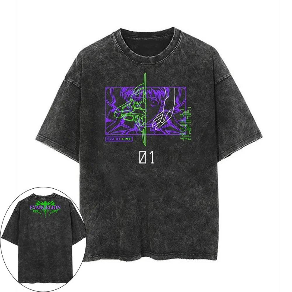 

Neon Genesis Evangelion Japan Anime EVA Shinji Ikari Men s and Women s T-Shirt Cotton Washed Old Retro Y2K Harajuku 3XL