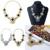 Vintage European Alloy Geometric Necklace With Rhinestone Embellishments For Unisex Gift Occasions