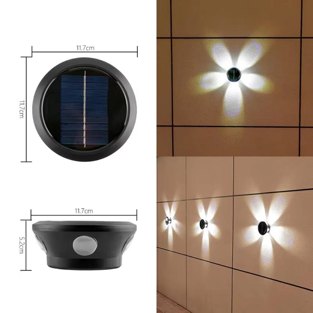 Waterproof Solar Wall Lights Atmosphere Super Bright Courtyard Lights Round Sunscreen LED Wall Wash Light Outdoor Lighting