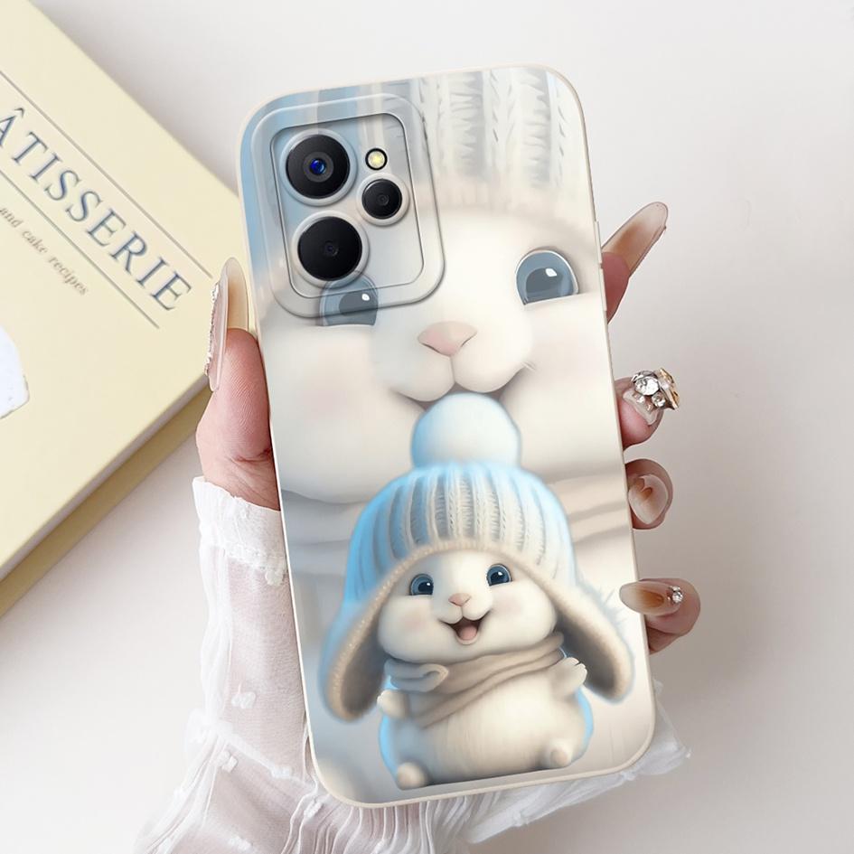 For Realme 9i Case Cool Fashion Flower Marble Sunset Soft Liquid Silicone Lens Protective Cover For Realme 9i 5G Realme9i Bumper