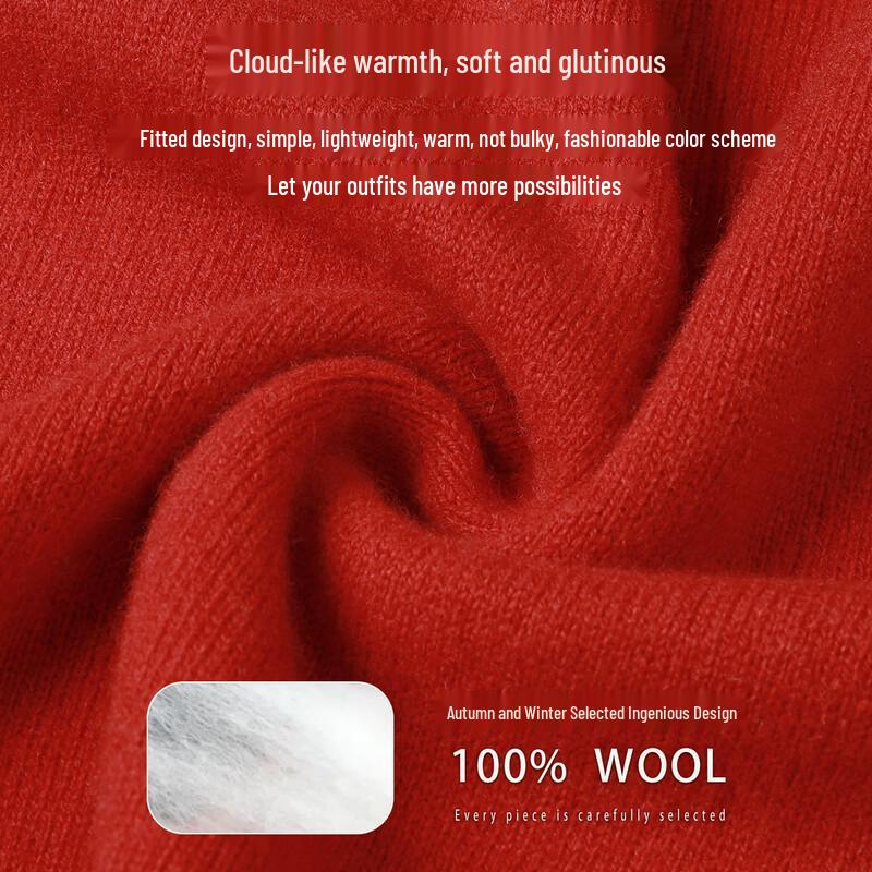 SNOWFLYING Women's Turtleneck 100% Wool Sweater