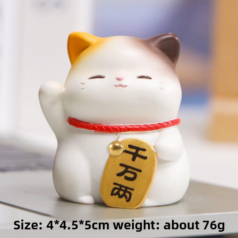 Cartoon Furui Cat FigurinesCute and Adorable Resin FigurinesOffice Desktop Resin Handicrafts