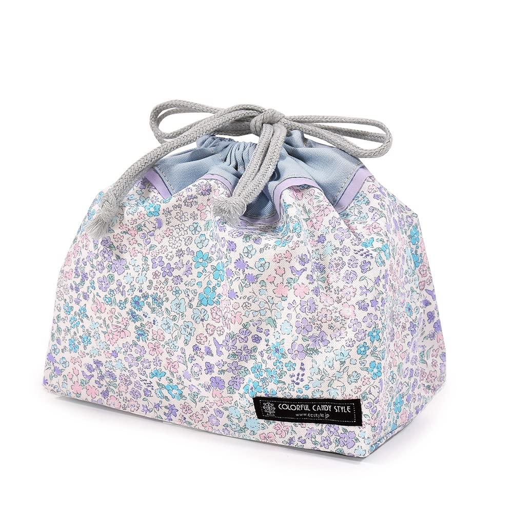 COLORFUL CANDY STYLE Drawstring Lunch for Floral Oasis N3486100 Bag, Medium, Gusseted, Girls, Stylish, Cute, Design,