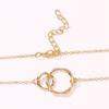 Bohemian Double Circle Gold Color Clavicle Chain Choker Necklace For Women Boho Collares De Moda