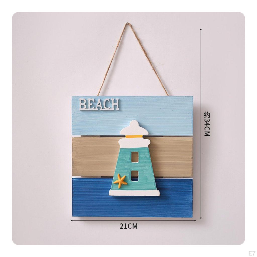 Nautical Welcome Sign Mediterranean Door Hanger Coastal Wall Decor for Restaurant, Cafe, Washroom