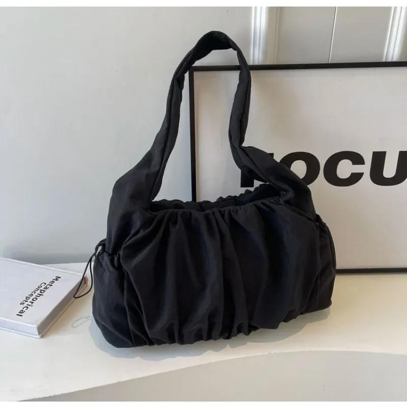 Nylon Cloth Bag Women Tote Bag Large Capacity Summer  New All-Match Ins One-Shoulder College Student Class Bag Lady Handbag