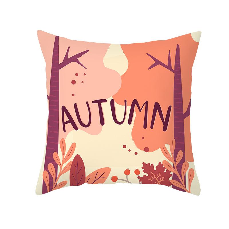 New Pumpkin Thanksgiving Pillow Cover Ins Nordic Peach Skin Printed Cushion Cushion Cover Home Products