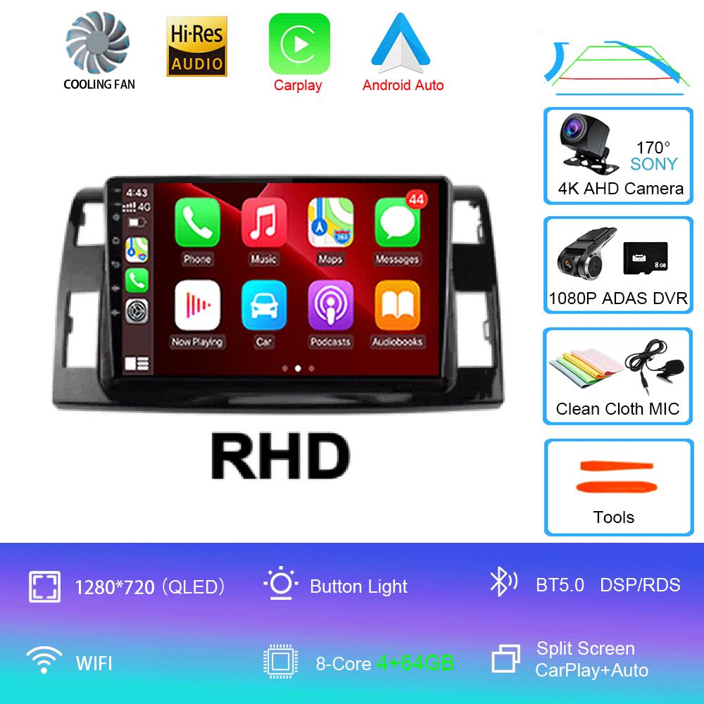 Android 14 For Toyota Previa 3 III XR50 Estima 2006 - 2019 Multimedia Blu-ray QLED Screen Navigation GPS No 2 Din Player