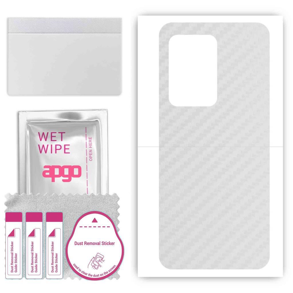 apgo Protective Skin Sticker for the back compatible with Oukitel WP17, Wrap Film, Foil, Vinyl - Pattern Transparent Carbon