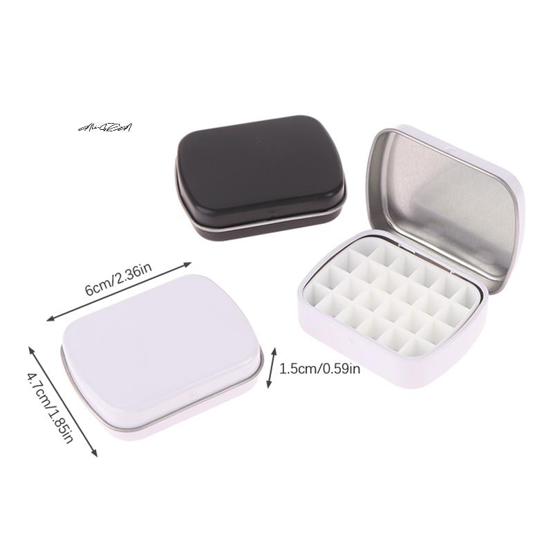 Portable Mini Paint Palette Empty Watercolor Tin Box with 12/24 Grids Travel Painting Tray Art Supplies