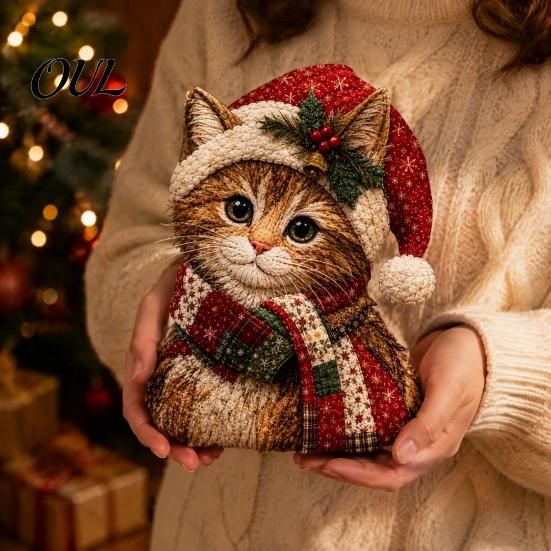 Vánoční patchwork látka DIY Decor Kit Sada, Santa Sněhulák Strom Řemeslné sady pro domov Vintage sváteční šití pro dospělé, Projekty v ručně vyráběném stylu