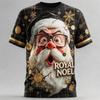 Men Christmas Short Sleeve T-shirt Santa Print Tee Snowflake Xmas Pattern Casual Tops Ugly Christmas Outfit Holiday Gift for Men