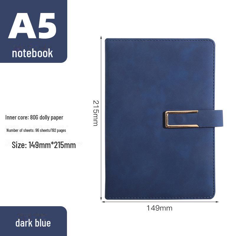 Premium Thickened A5/B5 Notebook with Buckle Closure and Gold Stamped Logo for Business and Student Use