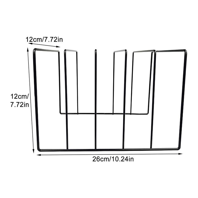 Metal Record Rack Black Iron Desktop Storage Book Rack File Organizer Bookshelf Newspaper Holder Art Desktop Organizer Rack For