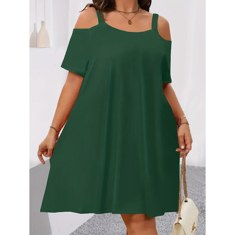 Independent station summer explosion temperament elegant and comfortable solid color dress