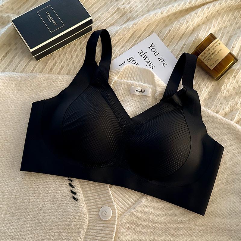 

Женский новый дышащий бесшовный бюстгальтер большого размера без косточек с эффектом пуш-ап XXXXXL чёрный