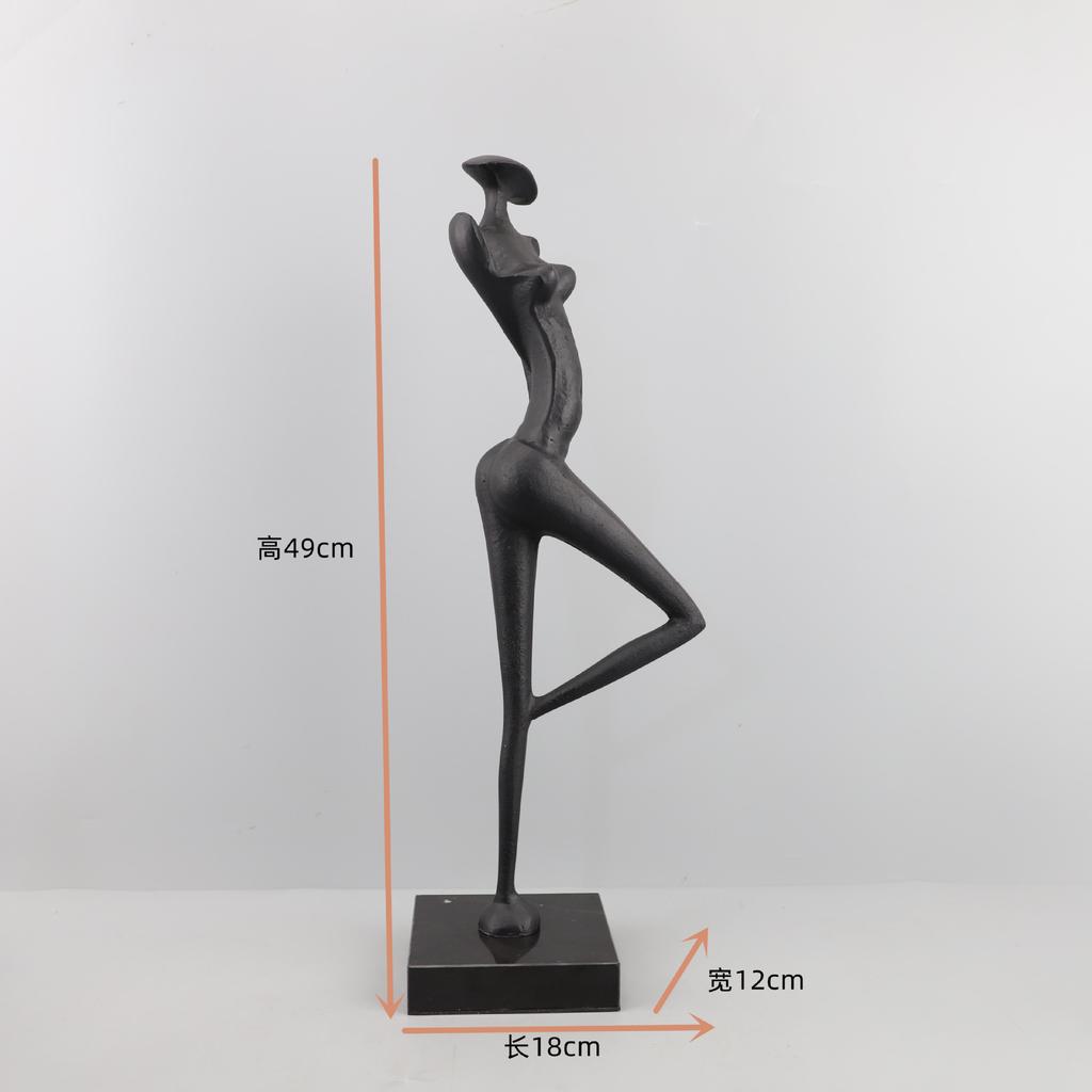 Cast Iron Figure Abstract People Sculpture Modern Art