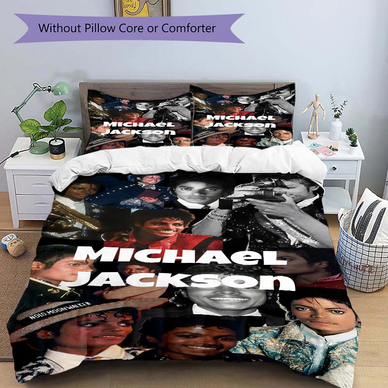 Michael Jackson Pop Print 3Pcs Bedding Setduvet Cover With 2 Bedropillowcase Home Birthday Gift