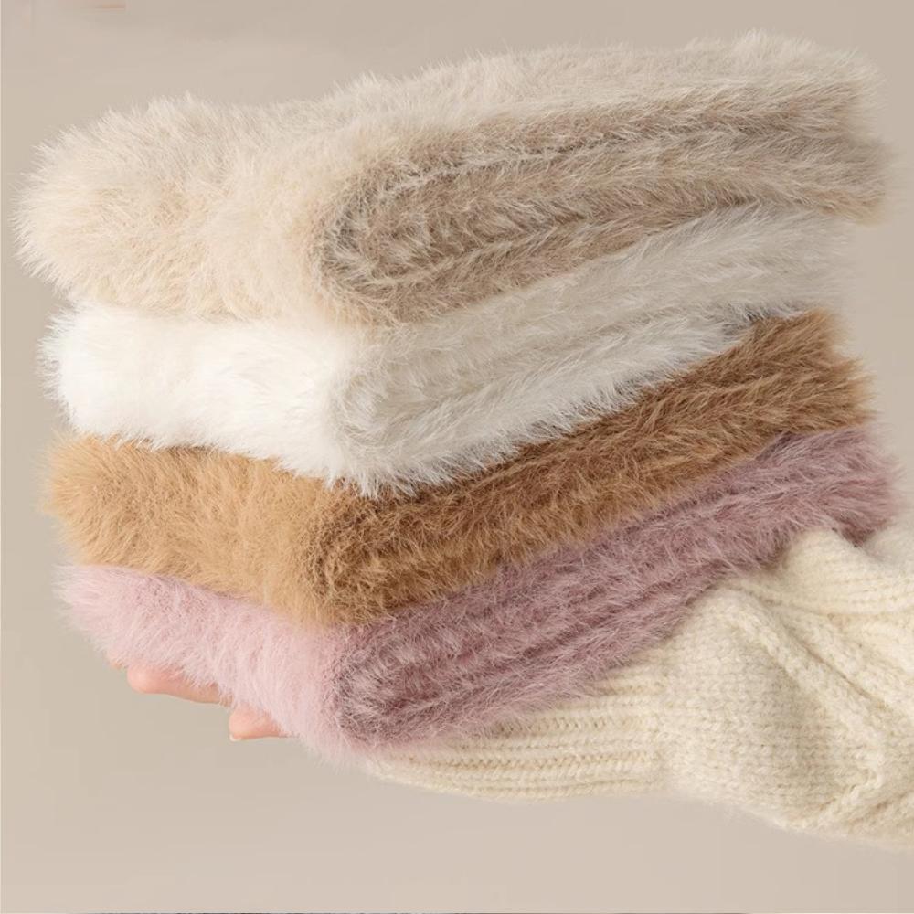 Socks Velvet Harajuku Women for Plush Winter and Plush Sleep Thicken Mink Cozy Velvet Coral Thermal Floor Autumn Mid-tube Socks