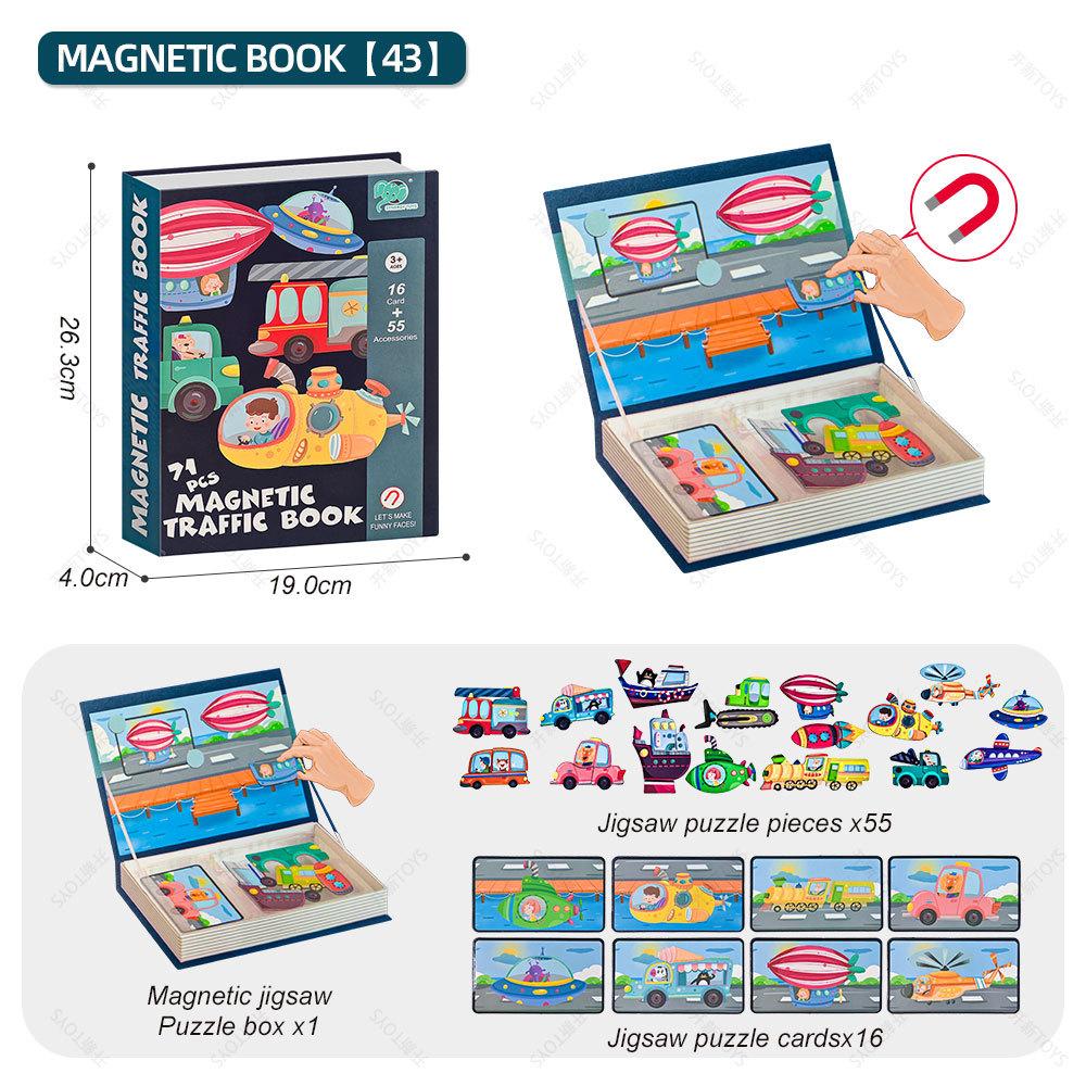 Neues Interessantes DIY-Puzzle für Kinder Magnetisches Zauberbuch-Serie Magnetischer Aufkleber für Kinder Spielzeug für die frühkindliche Bildung Chri