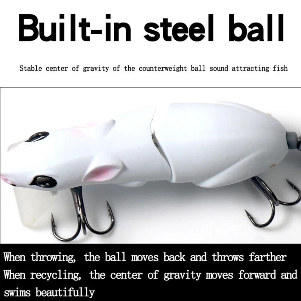 Esca artificiale a forma di topo da 15,5 cm, in plastica, per la pesca di lucci. Esca artificiale a forma di topo, crankbait, ideale per la pesca di lucci.