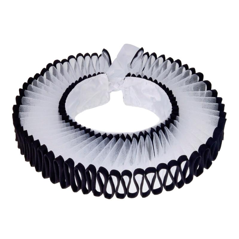 

Винтажный кружевной воротник с оборками, реквизит для костюма, накладной воротник для маскарадов, сценических выступлений, в викторианском стиле, воротник-жабо