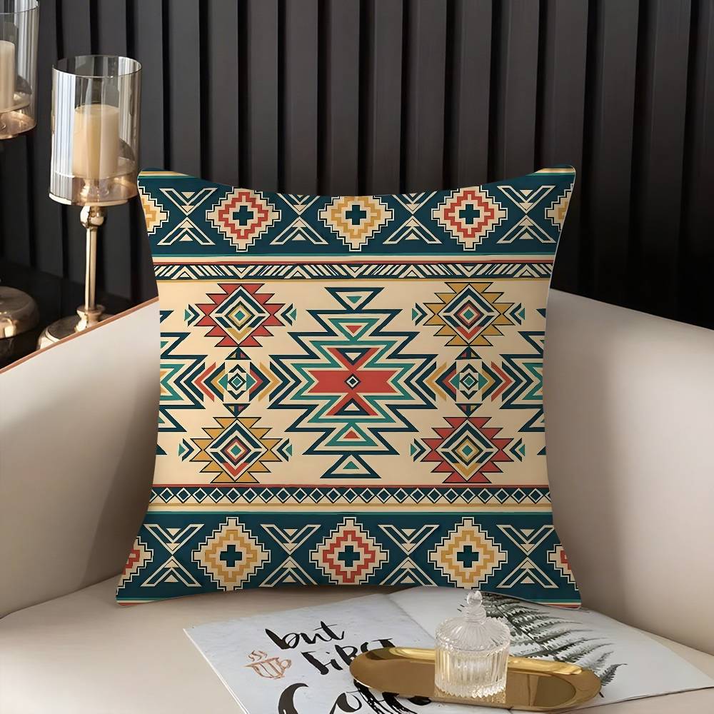 Fashion Bohemia Painting Pillow Case Home Dorm Chair Back Short Plush Double-sided Printing Office Nap Time Cushion Cover