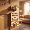Cat Cafe Decorative Hanger Warning Door Handle Sign, Wooden Cartoon Hanging Reminder, Pet Universal Sign Safety Knob Hanger, for Bedroom And Entryway
