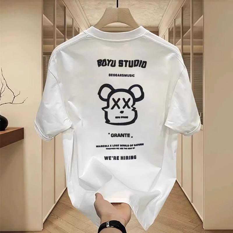 Trendy Brand Short-Sleeved Pure Cotton Men'S Printed T-Shirt Trendy Men'S And Women'S Versatile Round Neck T-Shirt Men'S