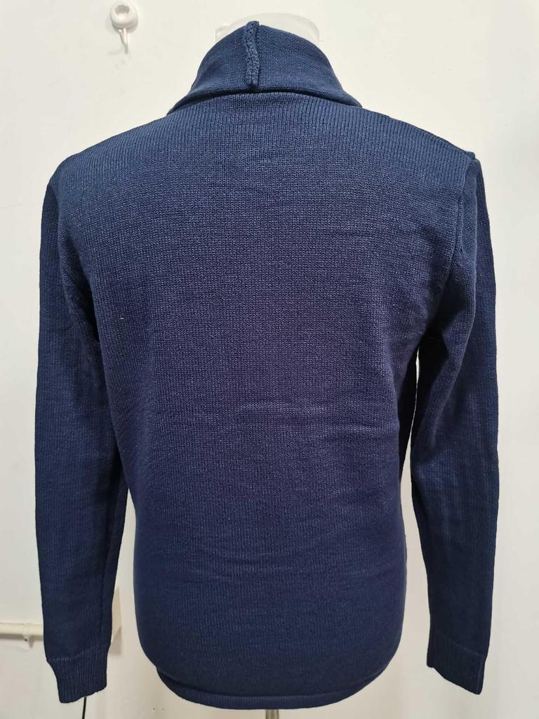 Men's Lapel Solid Color Knit Cardigan Sweater - Casual Autumn/Winter Outerwear