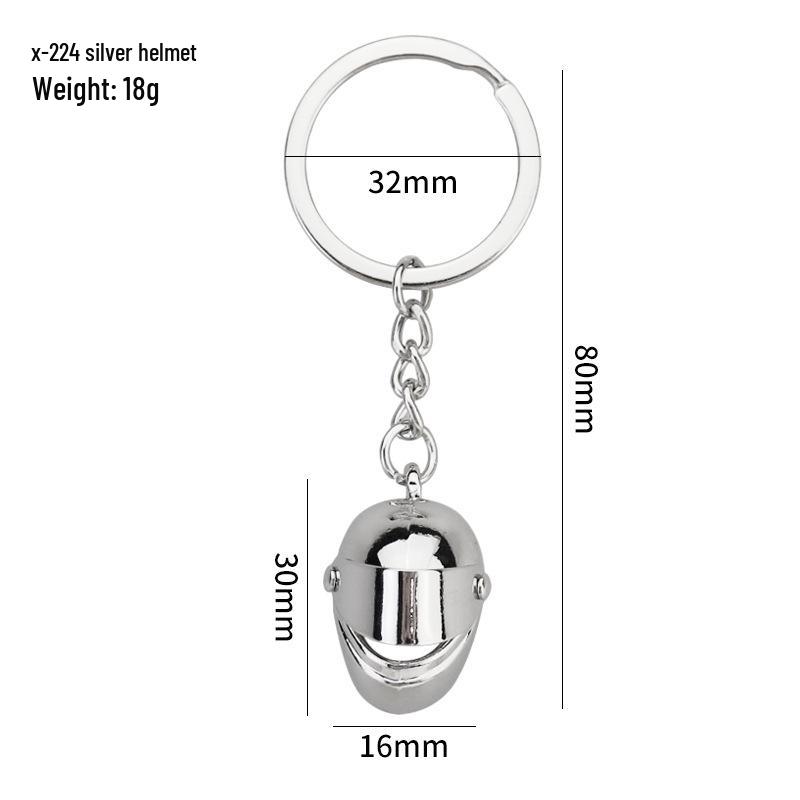 Creative 3D Mini Helmet Keychain: Motorcycle Safety Helmet with Engravable Baffle