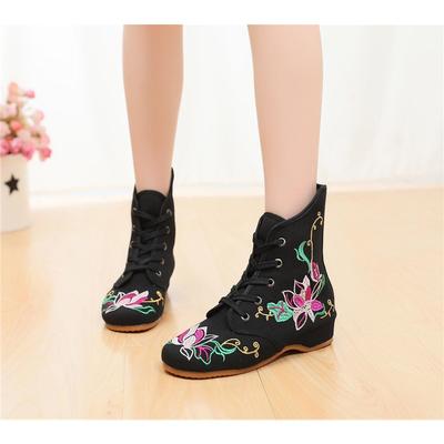 Stivaletti alla Caviglia Corti Ricamati Caldi Design Floreale Tacco Basso Stivaletti Corti Eleganti da Donna Comodi da Indossare Tutti i Giorni Calzature alla Moda