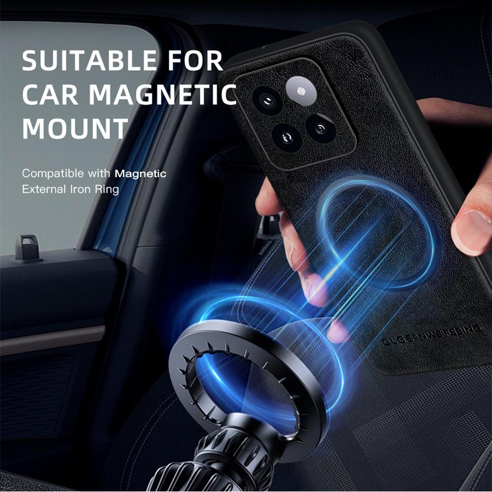 Shockproof Magnetic Phone Case For Xiaomi 14 13 12S Ultra 12 11 Lite 5G 12X 12S 11T 13T Pro Vintage Classic Leather Matte Cover