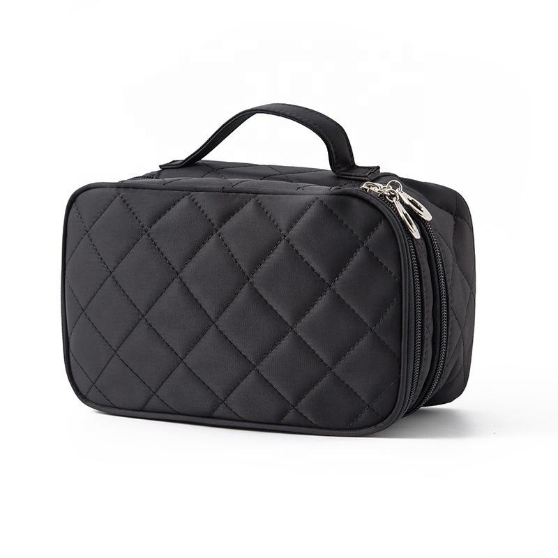 Multifunction Portable Train Double Layer Toiletry Cosmetic Bags Travel Makeup Case for Women
