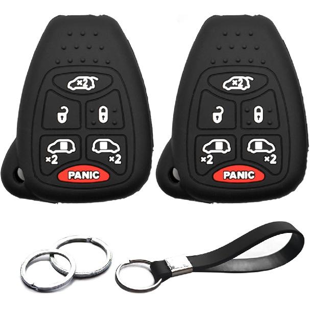 

2pcs Compatible with Chrysler Voyager Town & Country Dodge Caravan Grand Caravan Key Fob Cover Case Key Chain Protector Keyless Remote Holder