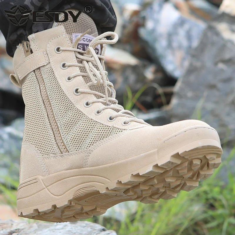 Men's Boots Combat Mens Ankle Boot Tactical Big Size 36-46 Boot Male Shoes Work Safety Shoes Men Motocycle Boots
