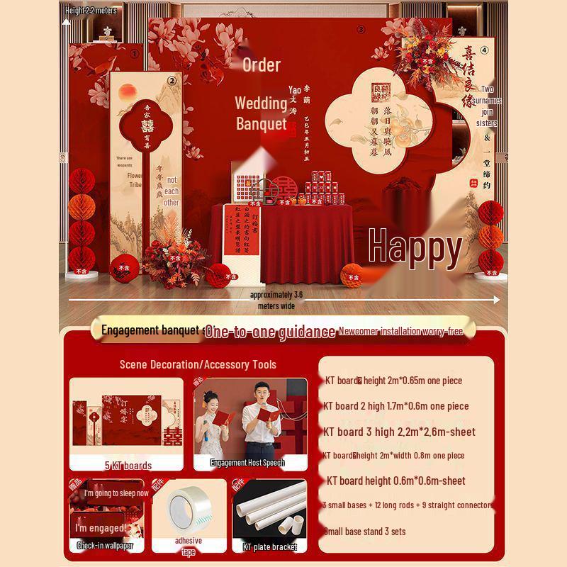 2.2m KT Board Wedding Decoration Set - 2025 Table Ornaments Scene