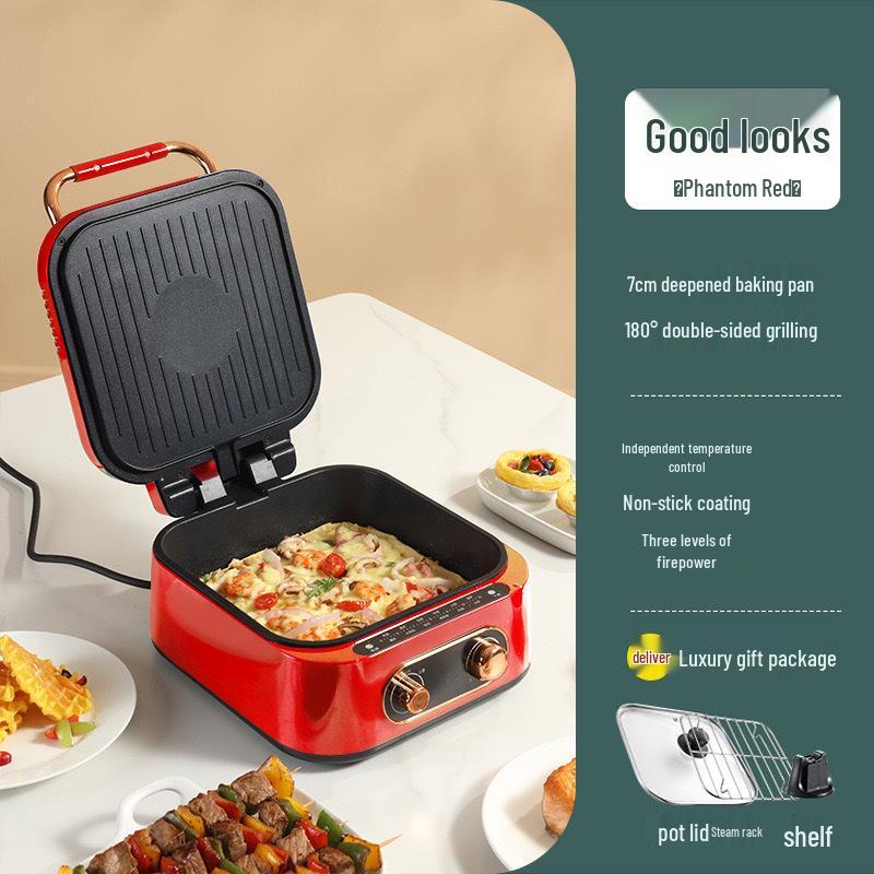 Electric Double-Sided Cake Maker & Grill: Multifunctional Deepened Griddle Pan with Pastry Feature - Ideal Gift